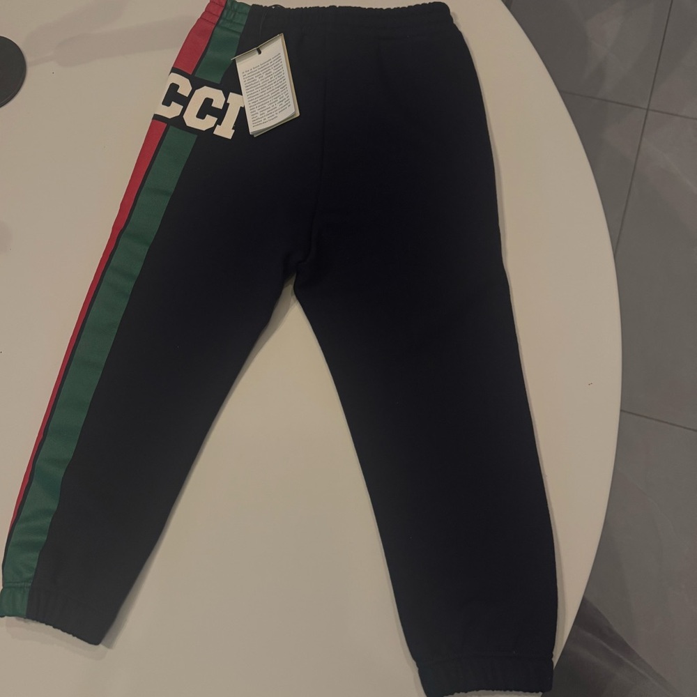Gucci Kids Dark Blue Joggers with Bold Stripe - Picture 2 of 2